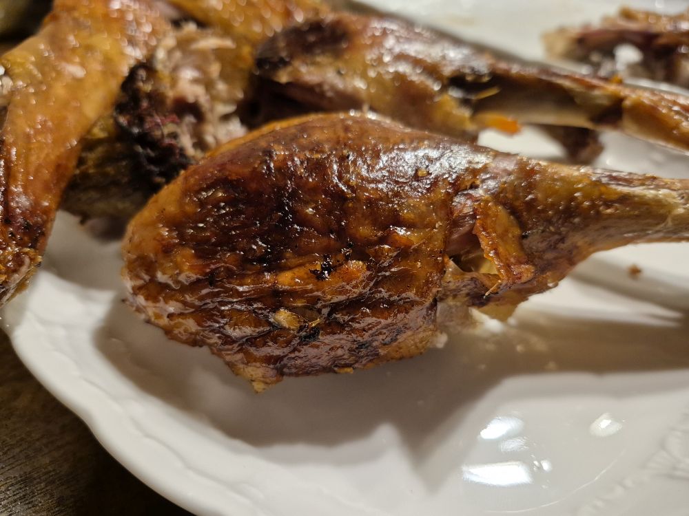 Nina Recipes: Roast goose with chestnut filling for Martin's Day or Christmas (Martinsgans, Weihnachtsgans) - crispy thighs