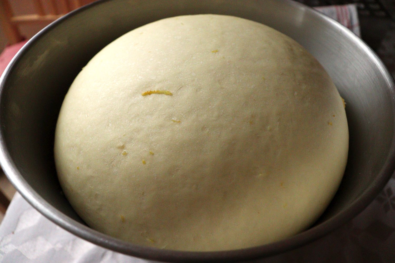 Proofed Yeast Dough - Hefeteig: fluffy yeast dough ready to be used for making your favorite sweets. 