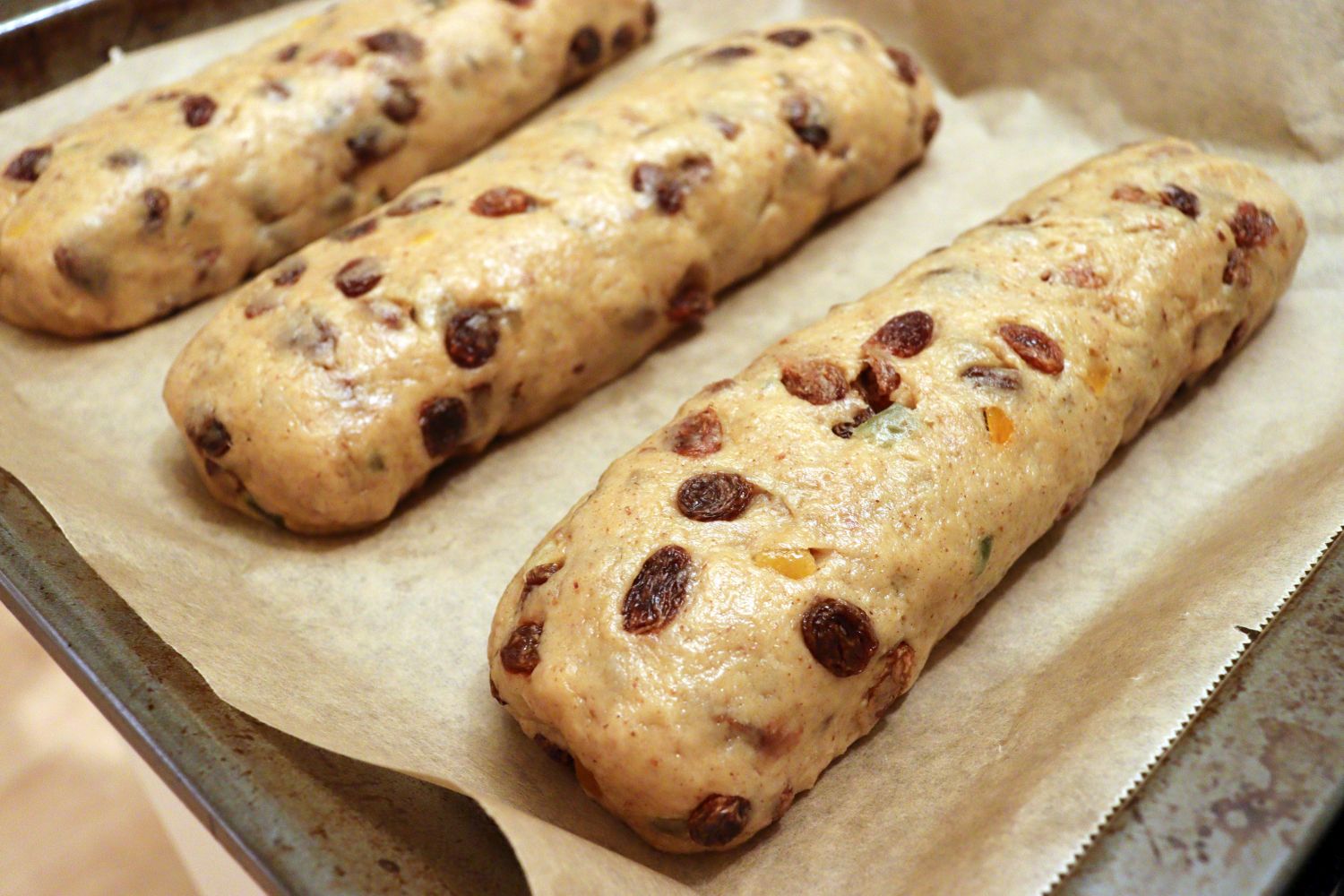 Stollen ready to be baked