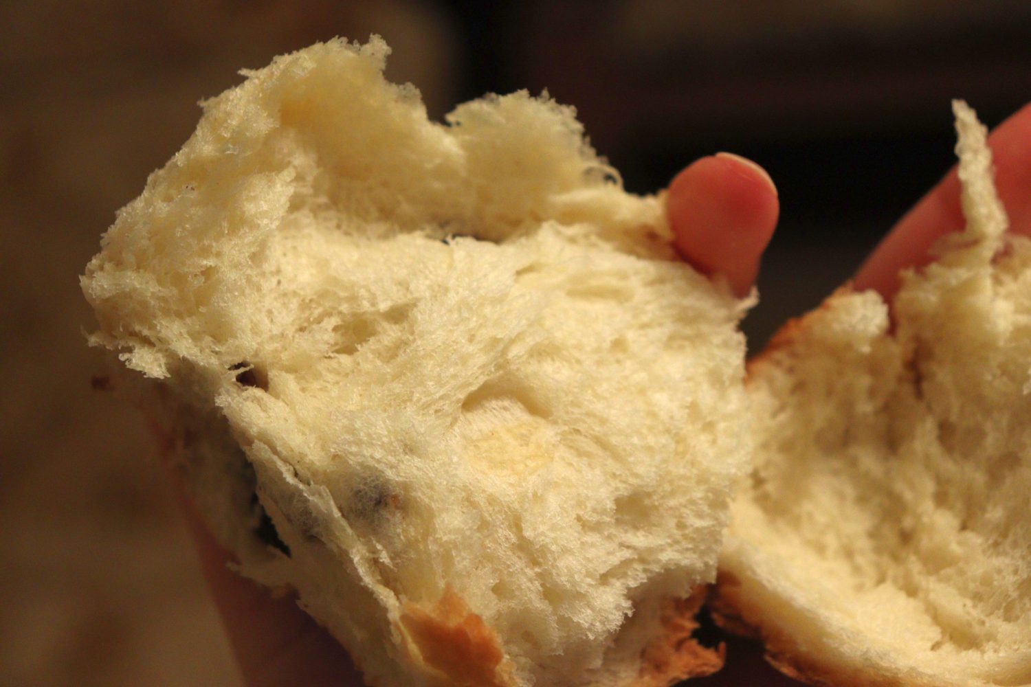 Dreikönigskuchen – Three Kings’ Cake with Raisins section: very fluffy inside