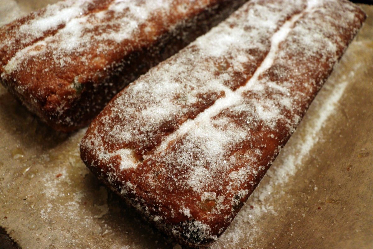 Nina Recipes: Mohnstollen – German Original Poppy Seed Stollen Recipe - baked Stollen, covered in sugar