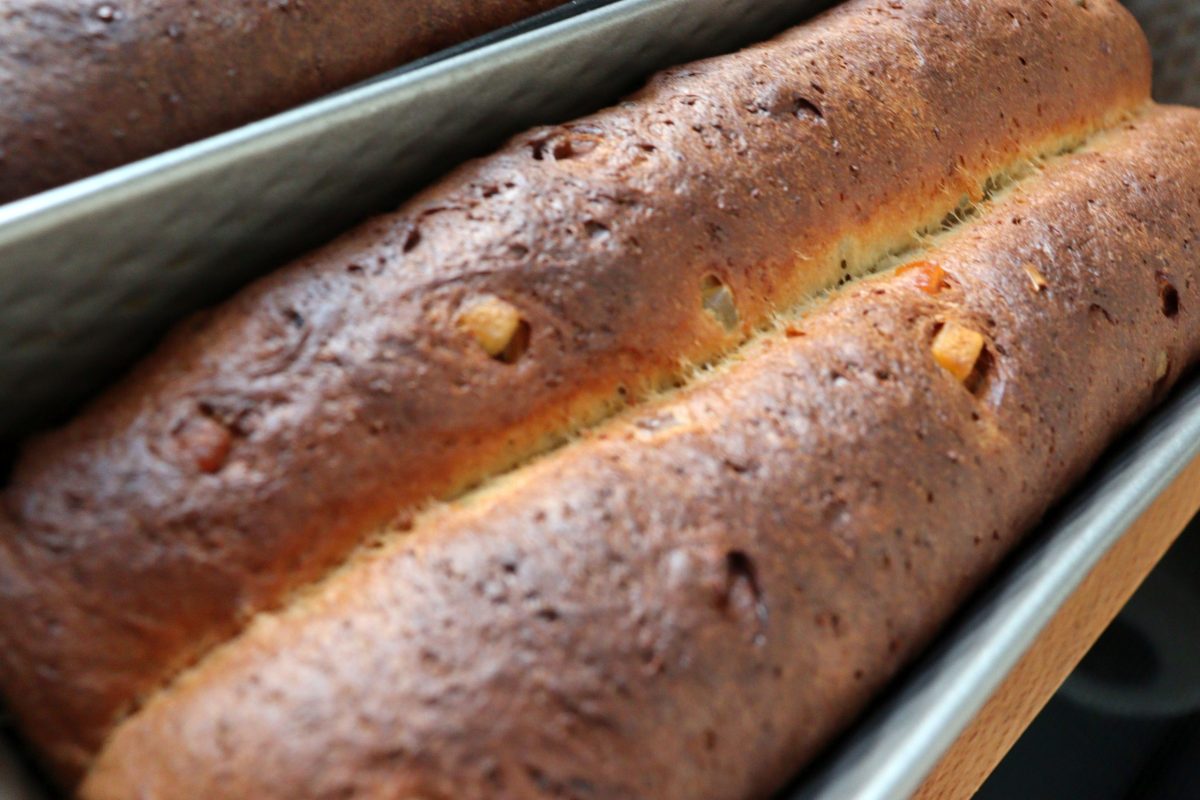 Nina Recipes: Nussstollen – German Original Nut Stollen Recipe - baked Stollen in baking form