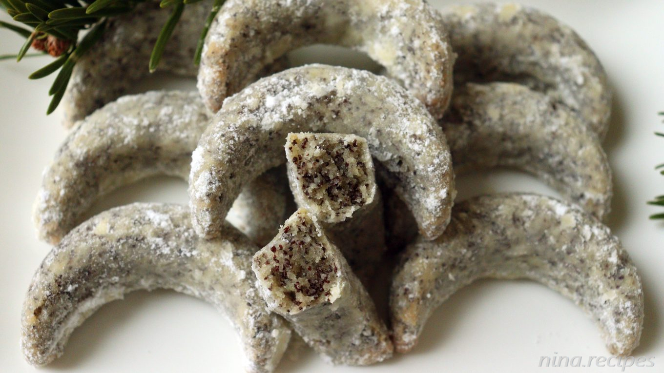 Nina Recipes: Mohnkipferl - German Poppy Seed Crescent Cookies Recipe